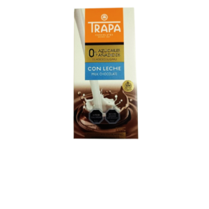 chocolate con leche 0% azucares añadidas 80grs trapa